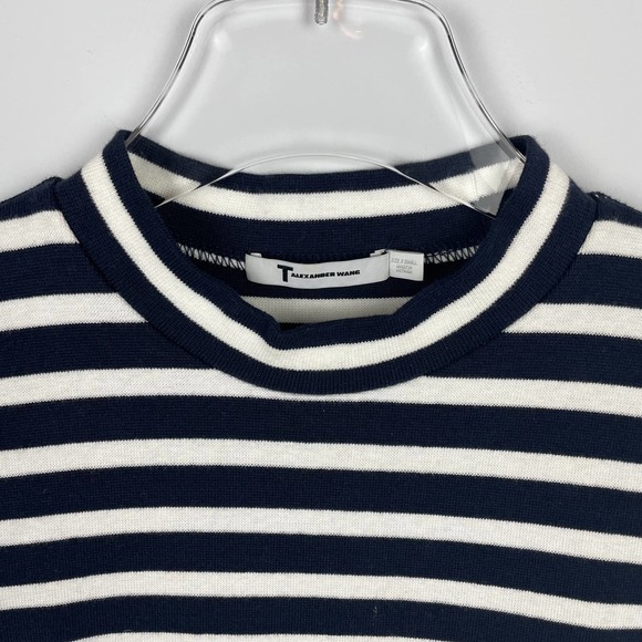 T by ALEXANDER WANG Compact Engineer Stripe Short Sleeve Dress XS - Picture 8 of 10